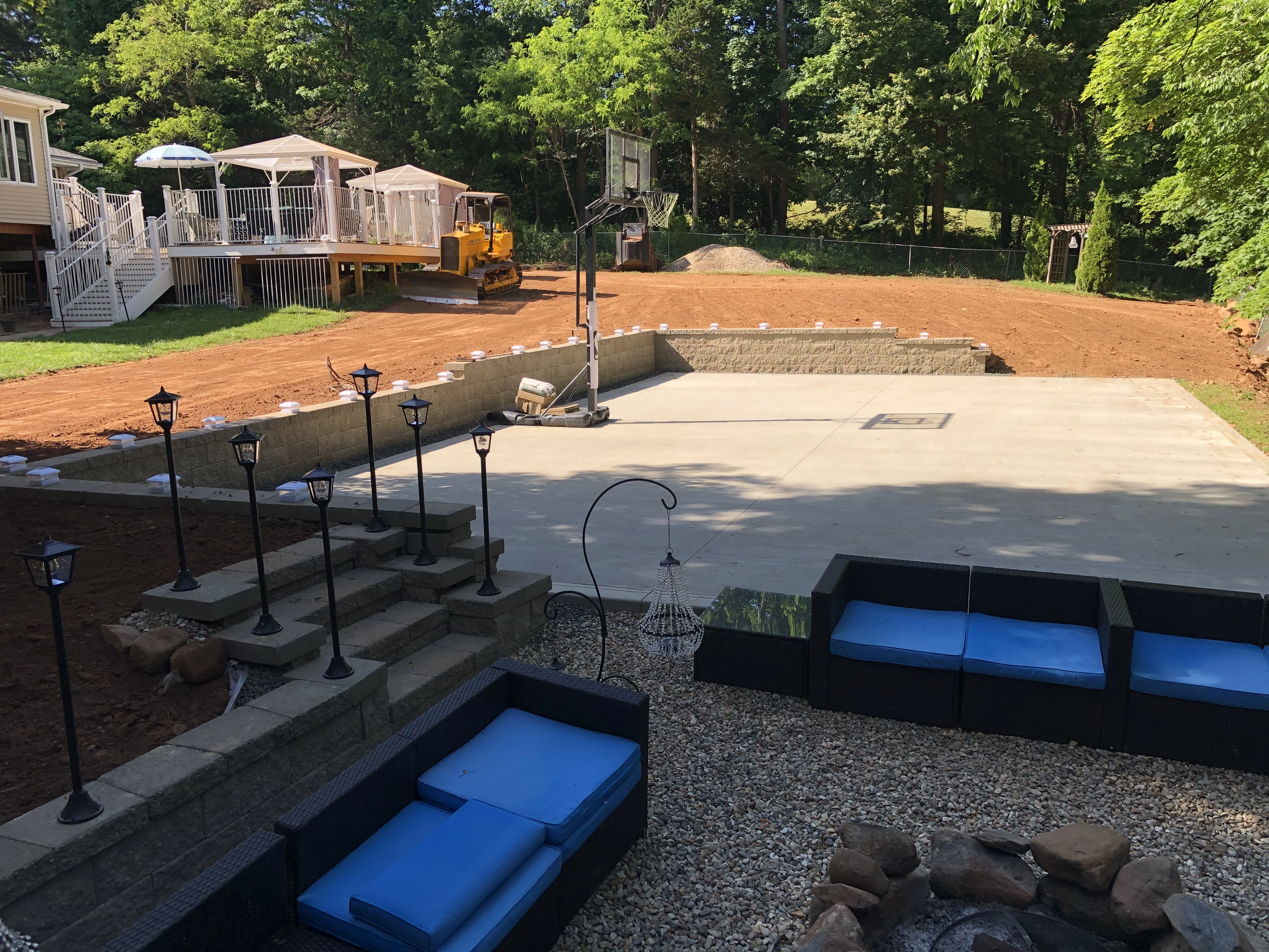 Basket Ball Court Dry Block Retaining