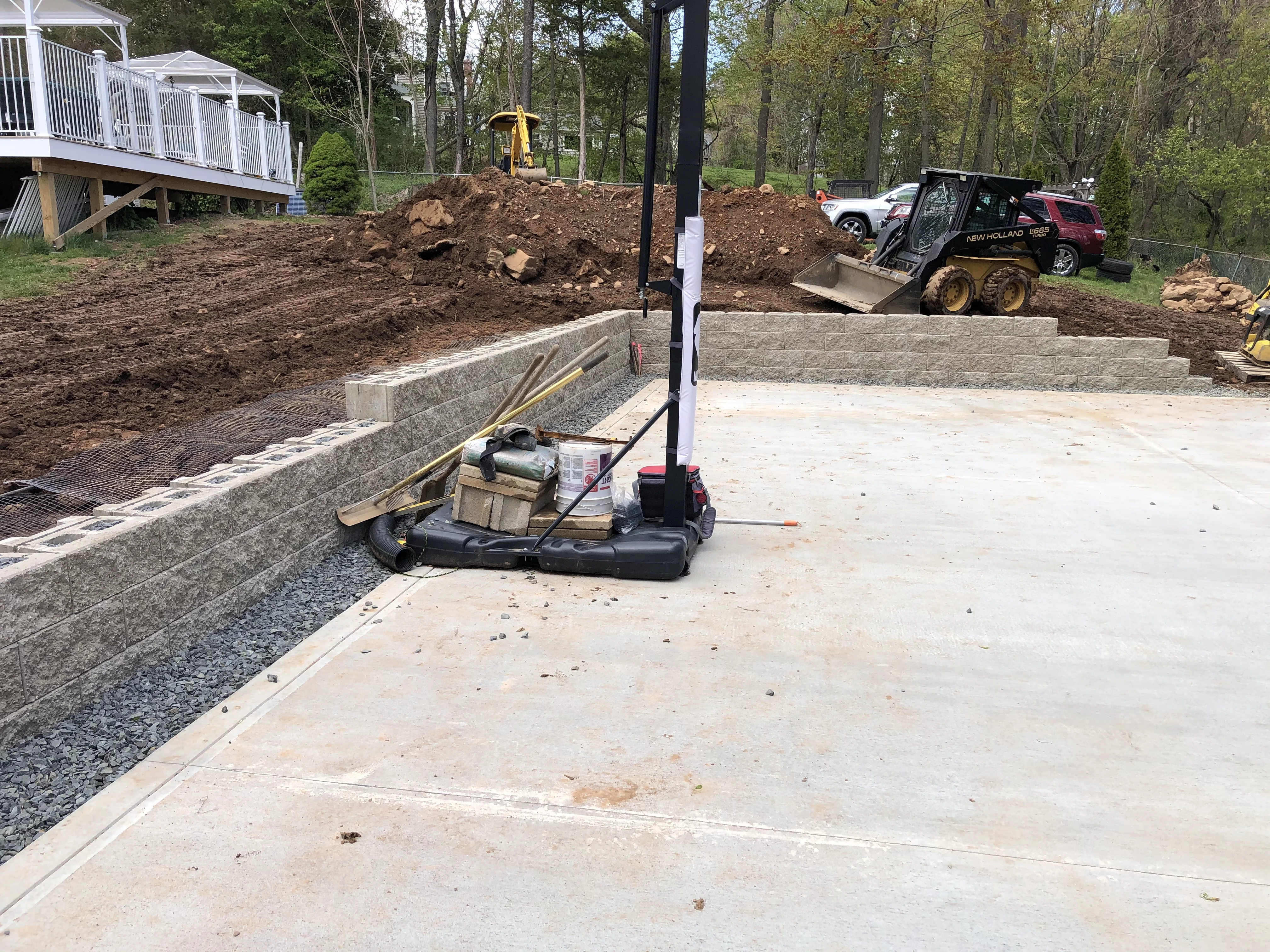 Concrete Patio And Block Retaining